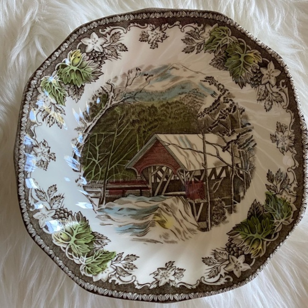 Late 20th Century Johnson Brothers Friendly Village soup bowl Series 6 of 8